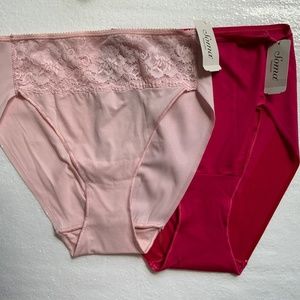 LOT OF 2 SOMA VANISHING EDGE  PANTIES IN VIVID PINK & BLUSH PINK SMALL